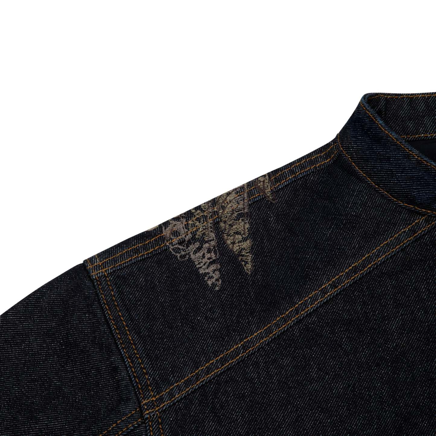 "hellboy" indigo raw denim Biker jacket-Coordom