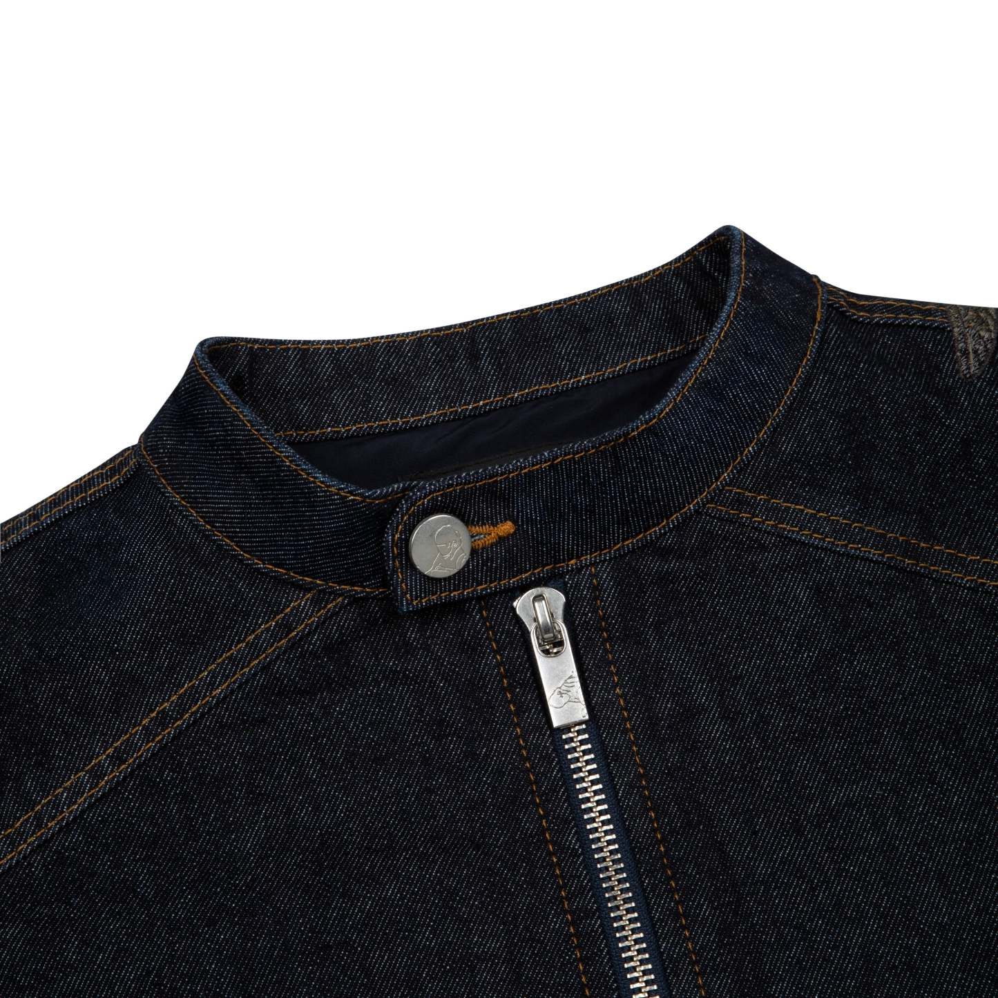 "hellboy" indigo raw denim Biker jacket-Coordom