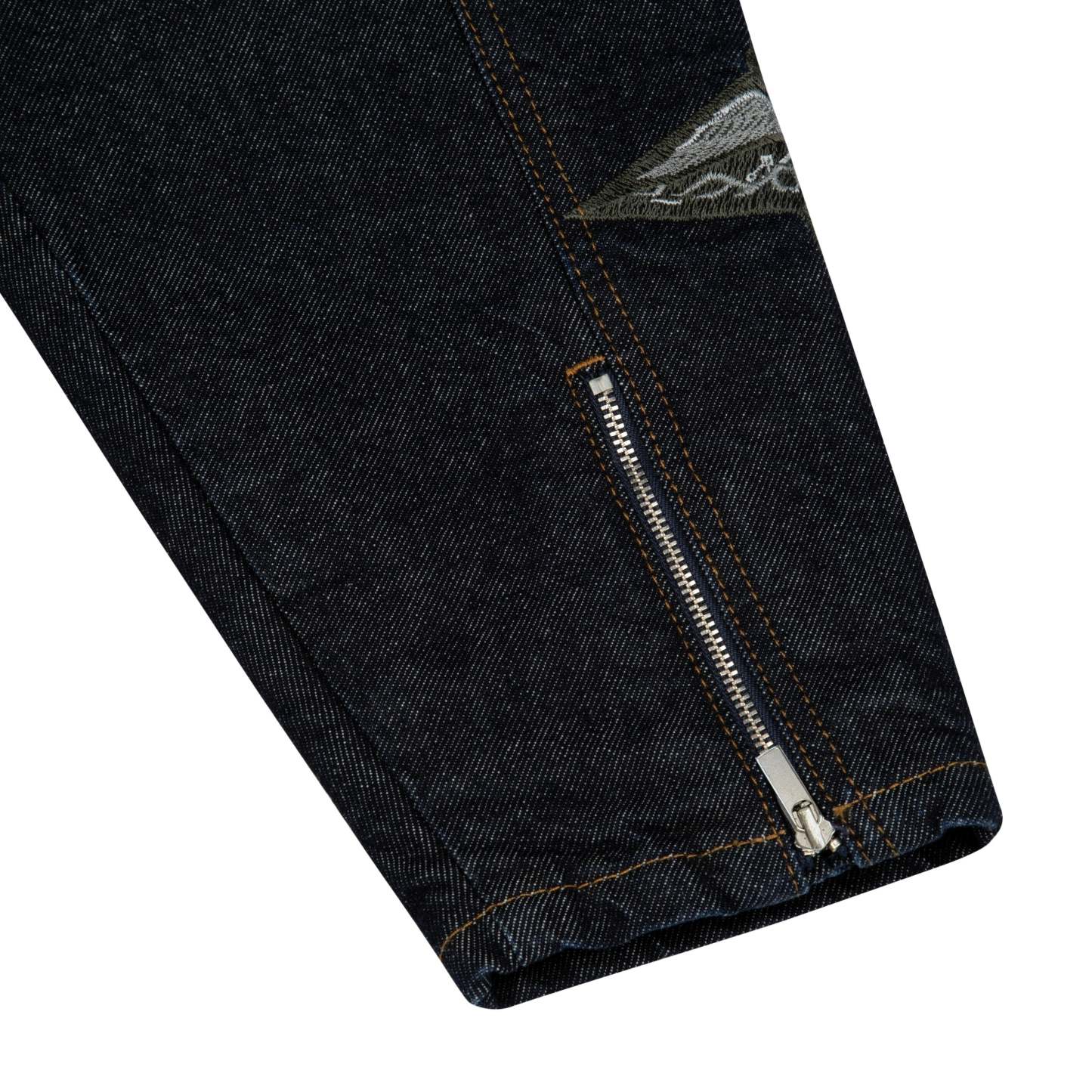 "hellboy" indigo raw denim Biker jacket-Coordom