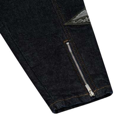 "hellboy" indigo raw denim Biker jacket-Coordom