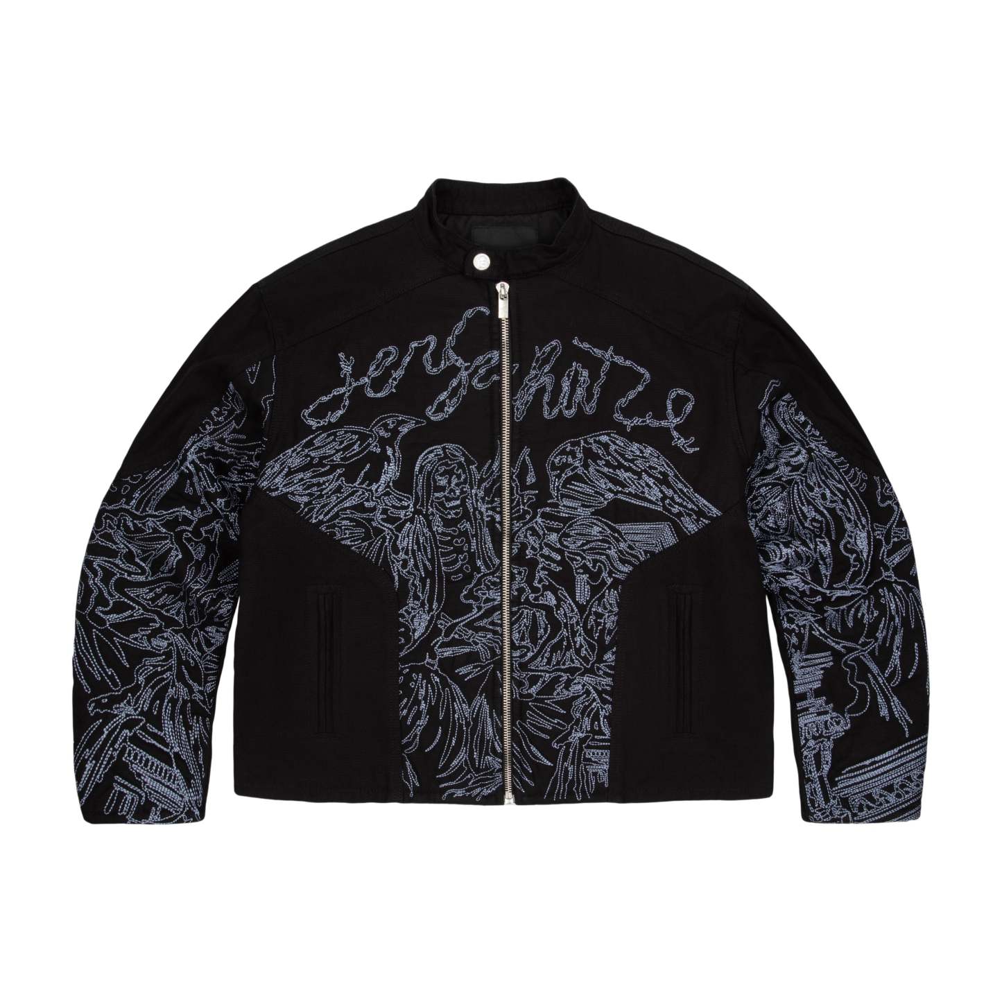 "hellboy" denim Biker jacket black-Coordom