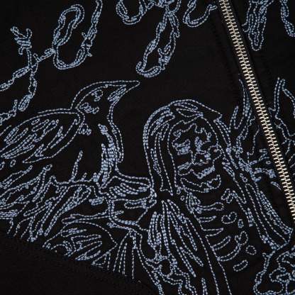 "hellboy" denim Biker jacket black-Coordom