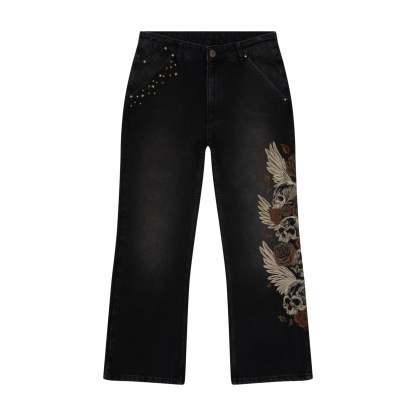 "hellboy" brown washed bootcut Denim-Coordom