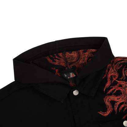 "hellboy" denim Jacket black-Coordom