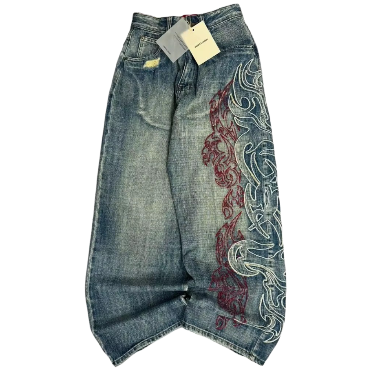 Tribal Flame Wide Jeans