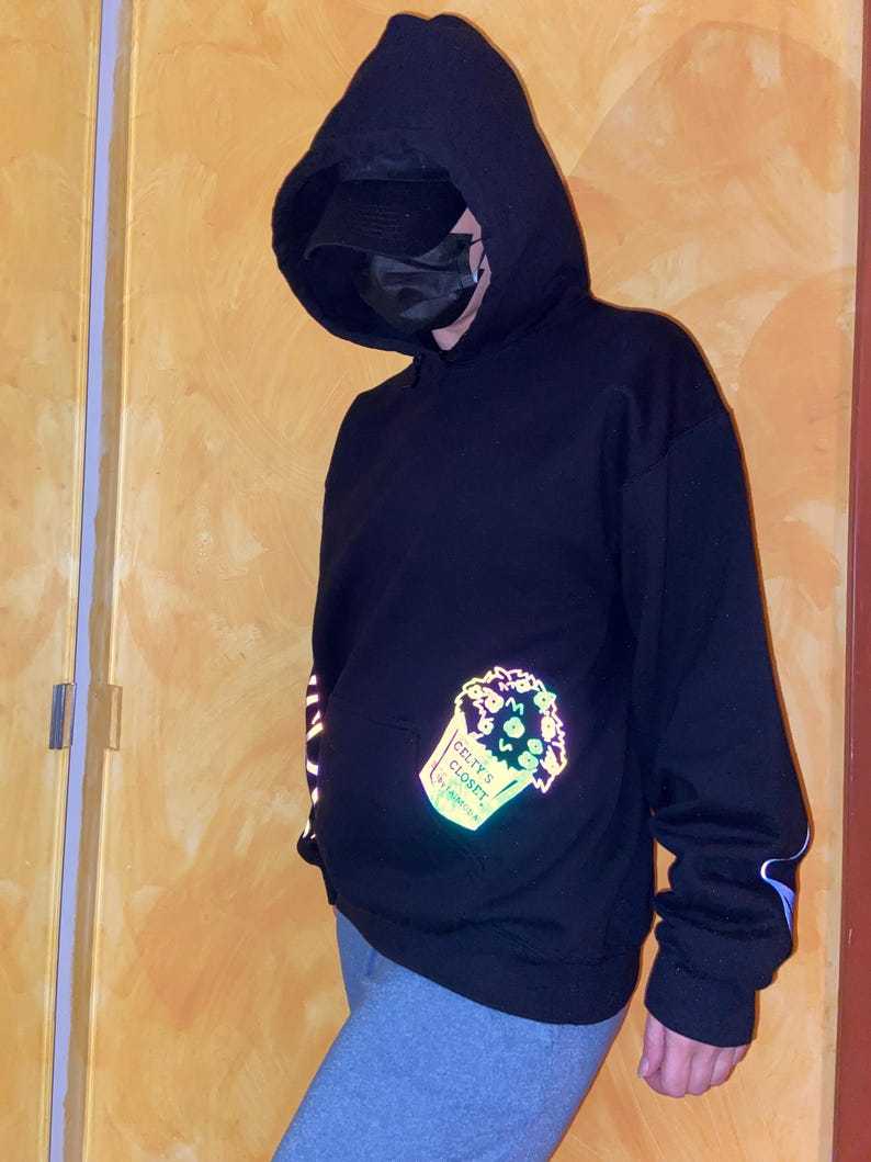 Huntr.x Rainbow Reflective Hoodie, loose fitting nighttime riding garment pullover-Coordom
