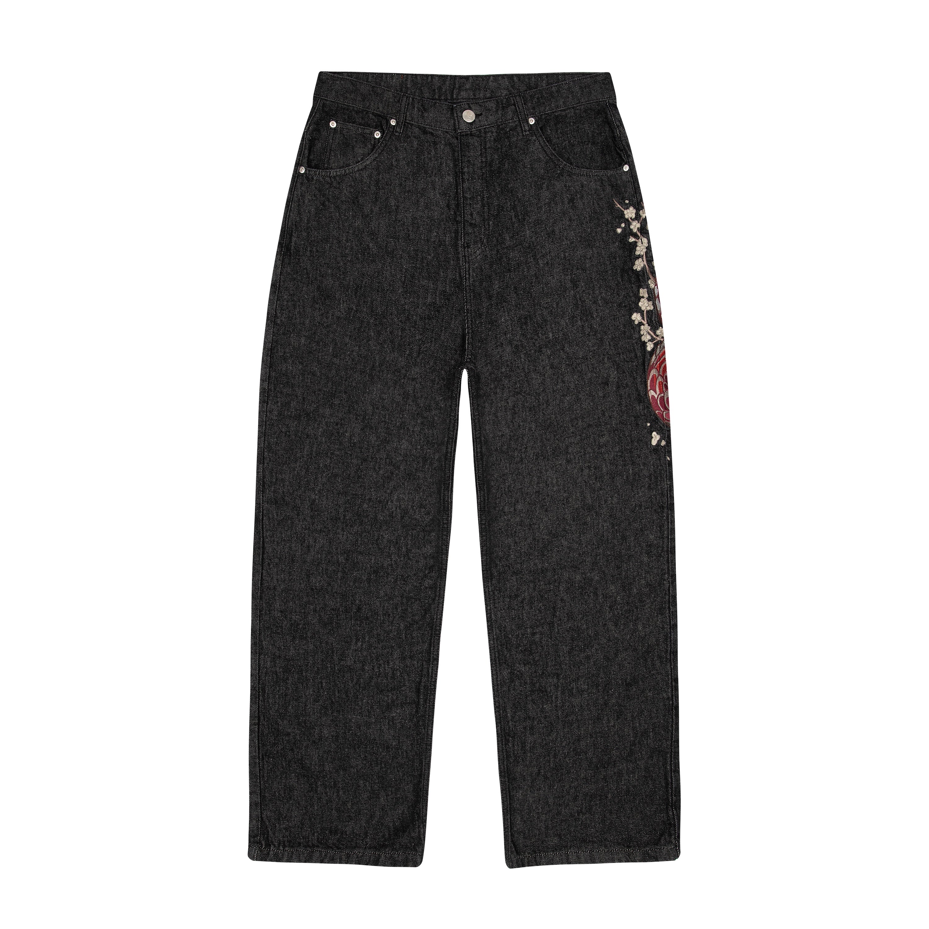 "yakuza" raw Denim black 01-Coordom