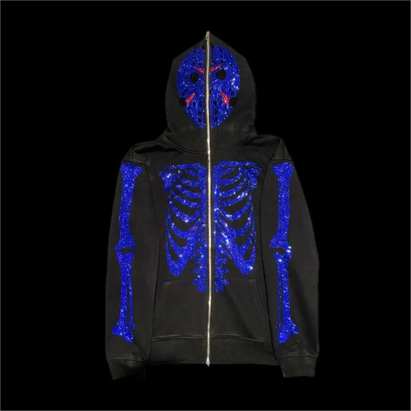 Rhinestone Skull Sweatshirt-Coordom