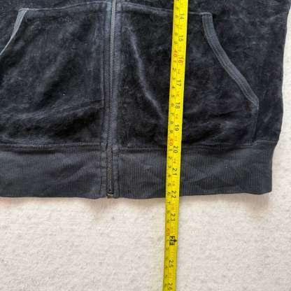 Juicy Couture Womens Black Tracksuit Set Zip Up Hoodie & Flared Pant Logo Size S-Coordom