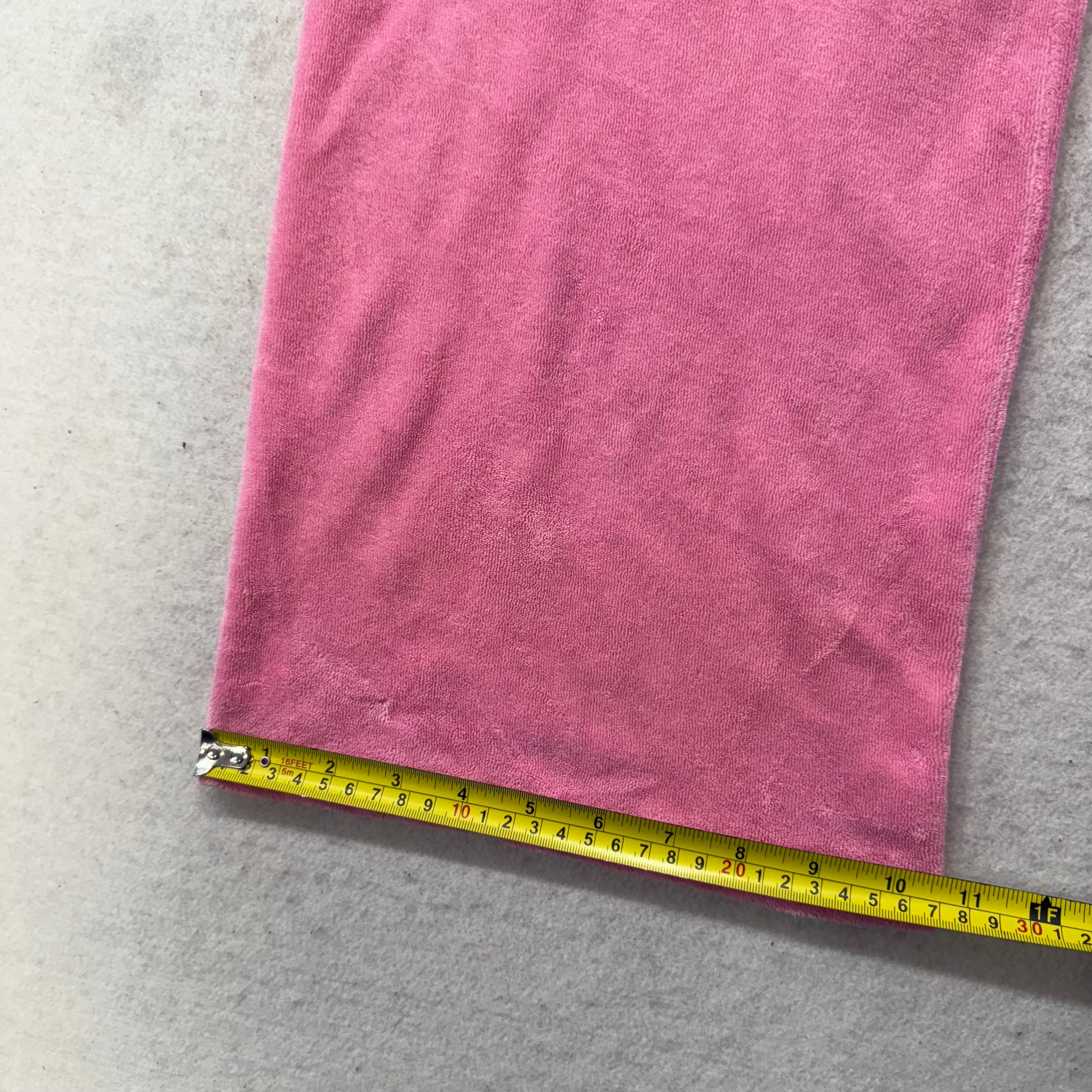 2003 Vintage Juicy Couture Women's Pink Terry Cloth Flared Track Pant Y2k Size L-Coordom