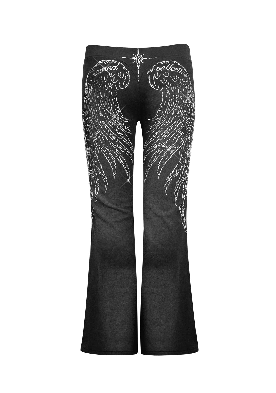 FALLEN RHINESTONE SCULPT PANTS WASHED BLACK-Coordom