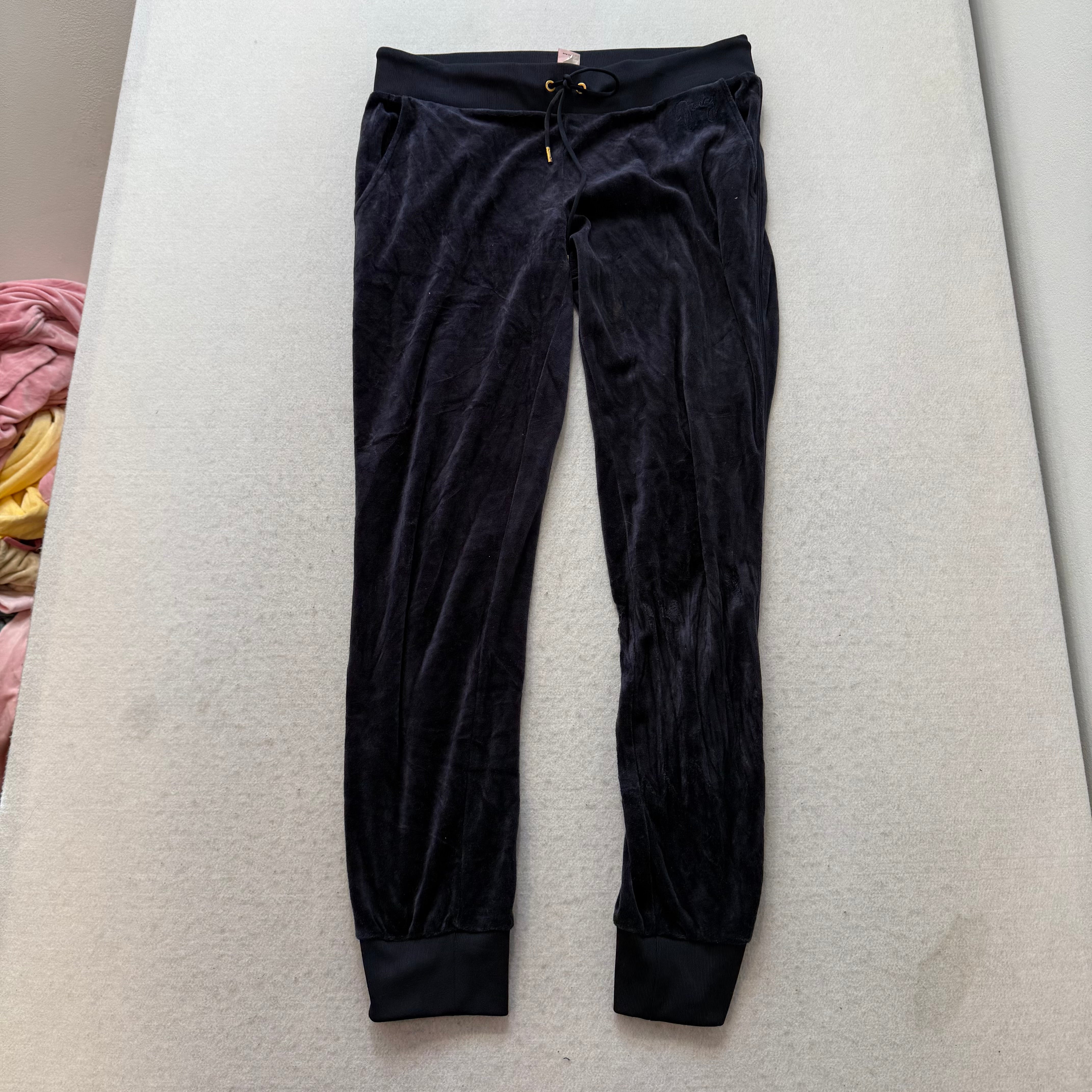 Juicy Couture navy Velour Tracksuit Set Hoodie & Drawstring Pants Size XL/M-Coordom