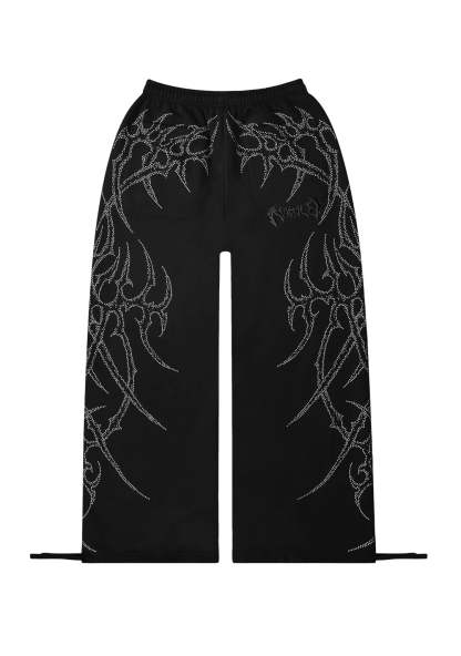 HAUNT STUDDED OVERSIZED SWEATPANTS BLACK-Coordom