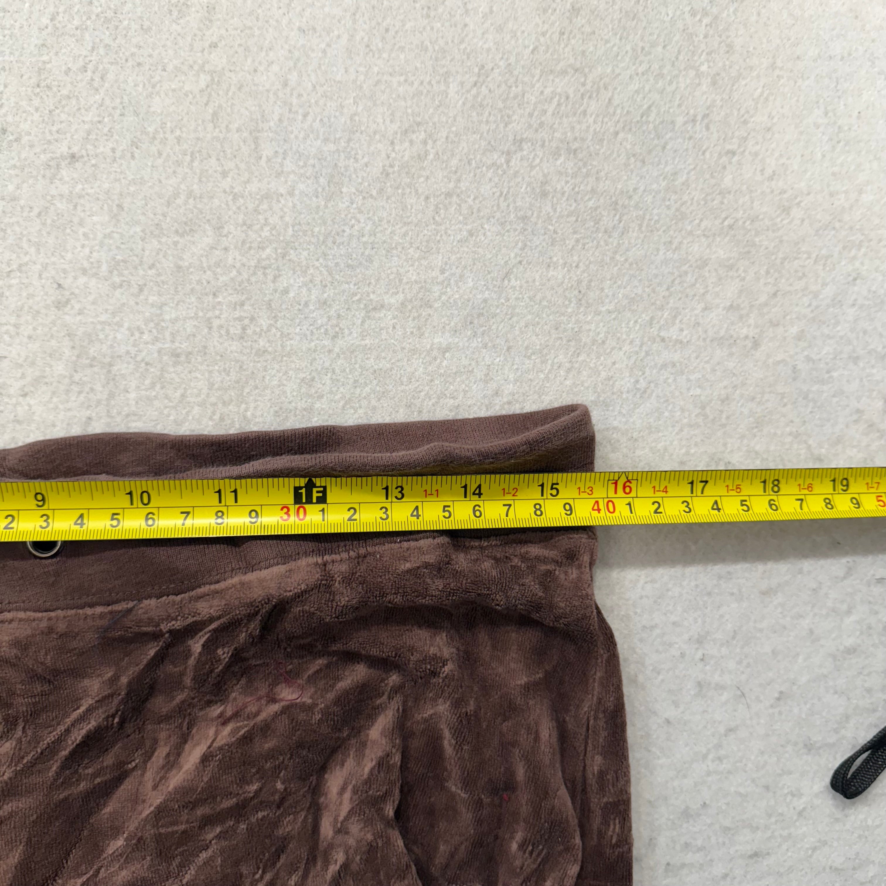 Juicy Couture Women's Brown Velour Flared Wide Leg Track Pant Loungewear Size M-Coordom