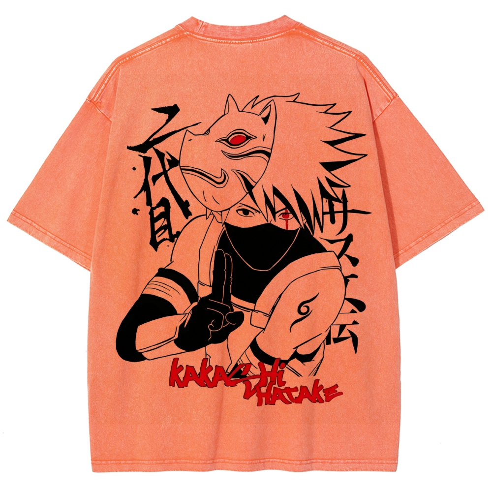 Naturo Kakashi Hatake Unisex Fit Washed T-Shirt 2505011258-Coordom