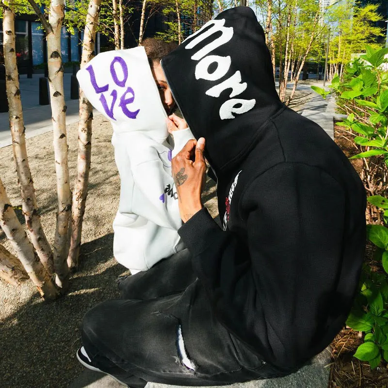 Love More Fearless Couple's Zipper Hoodie-Coordom
