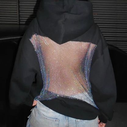 Long-sleeved pullover sweatshirt with mesh detailing-Coordom