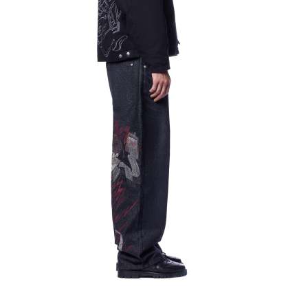 "wall street" black raw Denim-Coordom