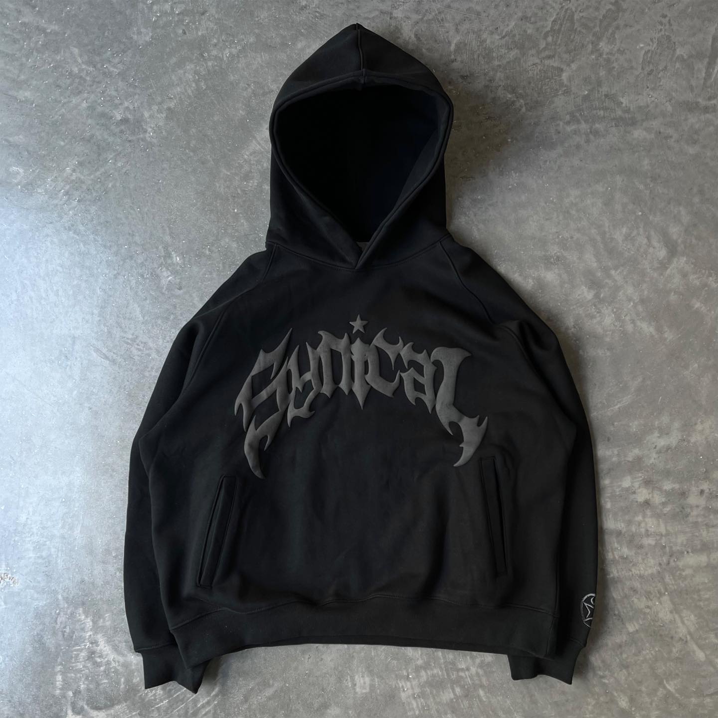 Puff Print Monochrome Reborn Hoodie-Coordom