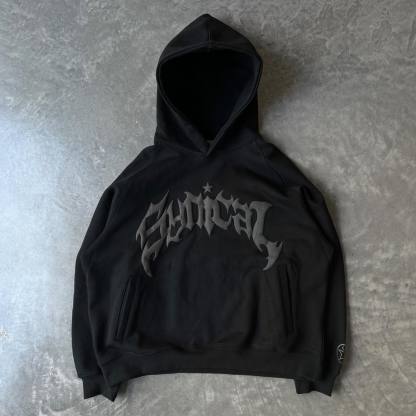 Puff Print Monochrome Reborn Hoodie-Coordom