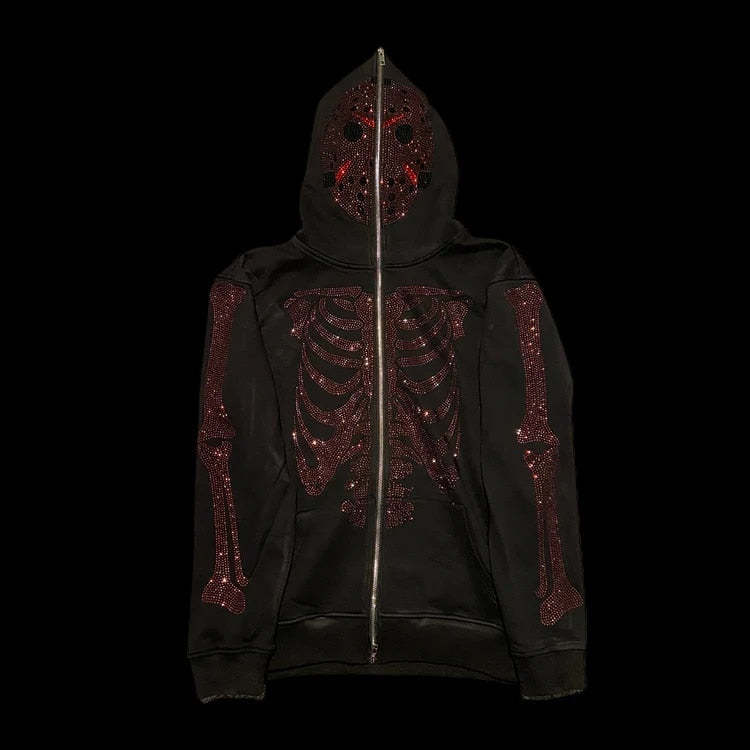 Rhinestone Skull Sweatshirt-Coordom