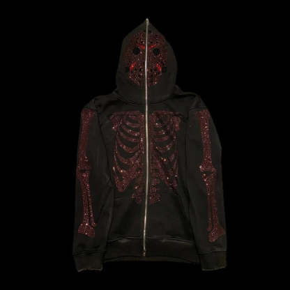Rhinestone Skull Sweatshirt-Coordom