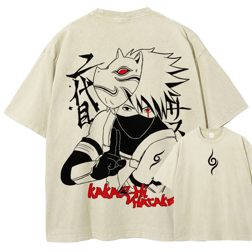 Naturo Kakashi Hatake Unisex Fit Washed T-Shirt 2505011258-Coordom