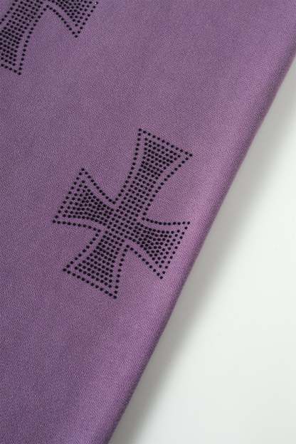 WASHED PURPLE RHINESTONE JOGGERS-Coordom