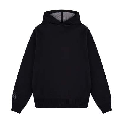 "awakening" knit Hoodie black-Coordom