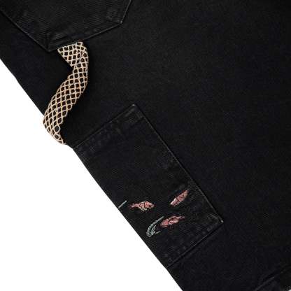 "lotus" Jorts black fishnet-Coordom