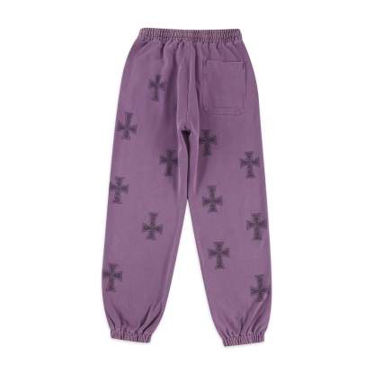 WASHED PURPLE RHINESTONE JOGGERS-Coordom