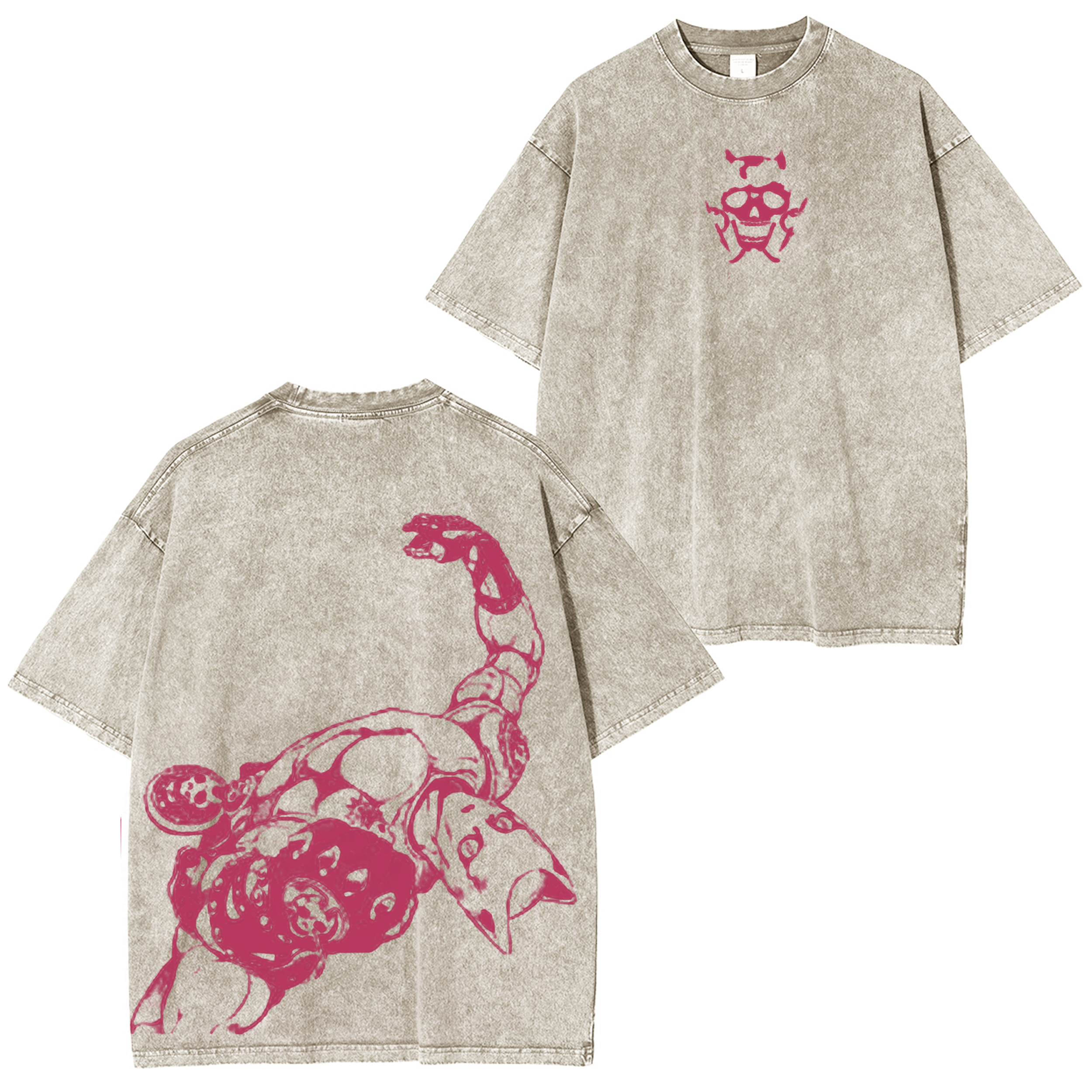 Jojo's Bizarre Adventure Killer Queen Vintage Unisex Washed T-Shirt-Coordom