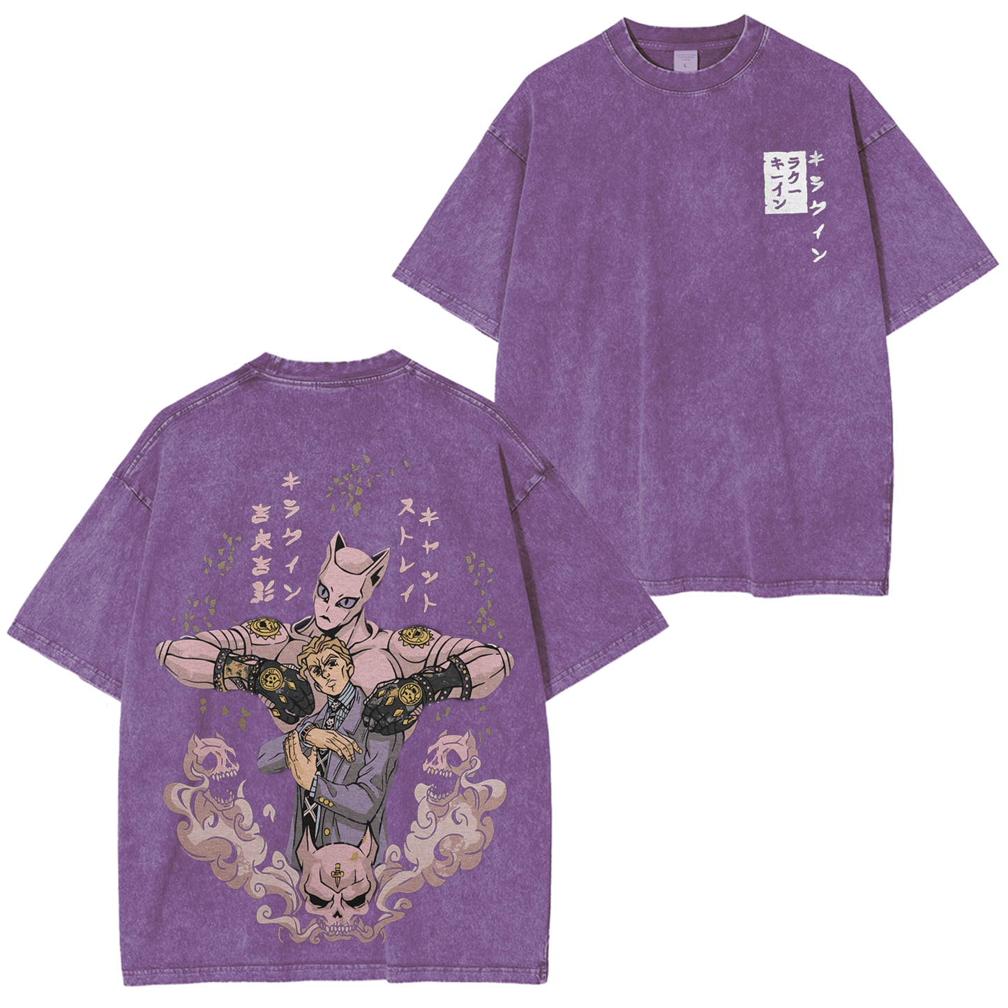 JoJo's Bizarre Adventure Kira Stand Graphic Vintage Unisex Washed T-Shirt-Coordom