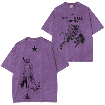 Jojo's Bizarre Vintage Unisex Washed T-Shirt-Coordom