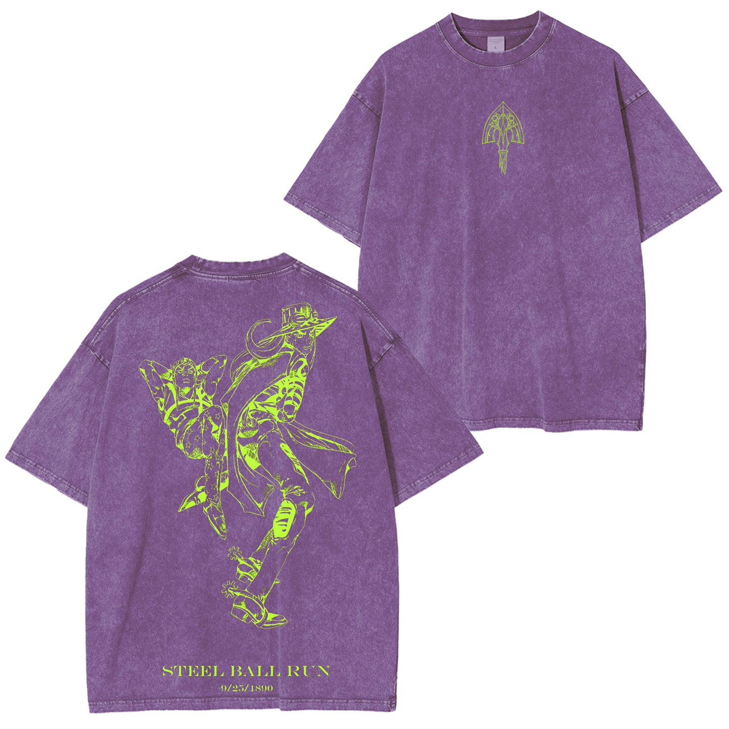 JoJo's Bizarre Adventure Vintage Unisex Washed T-Shirt-Coordom