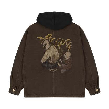 "yakuza" brown washed denim Jacket-Coordom