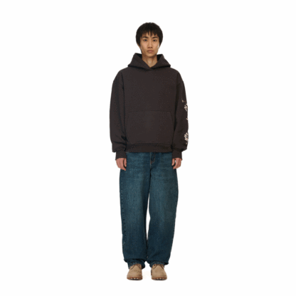 Yakuza Graphic Hoodie | Brown Streetwear Oversized Sweatshirt-Coordom