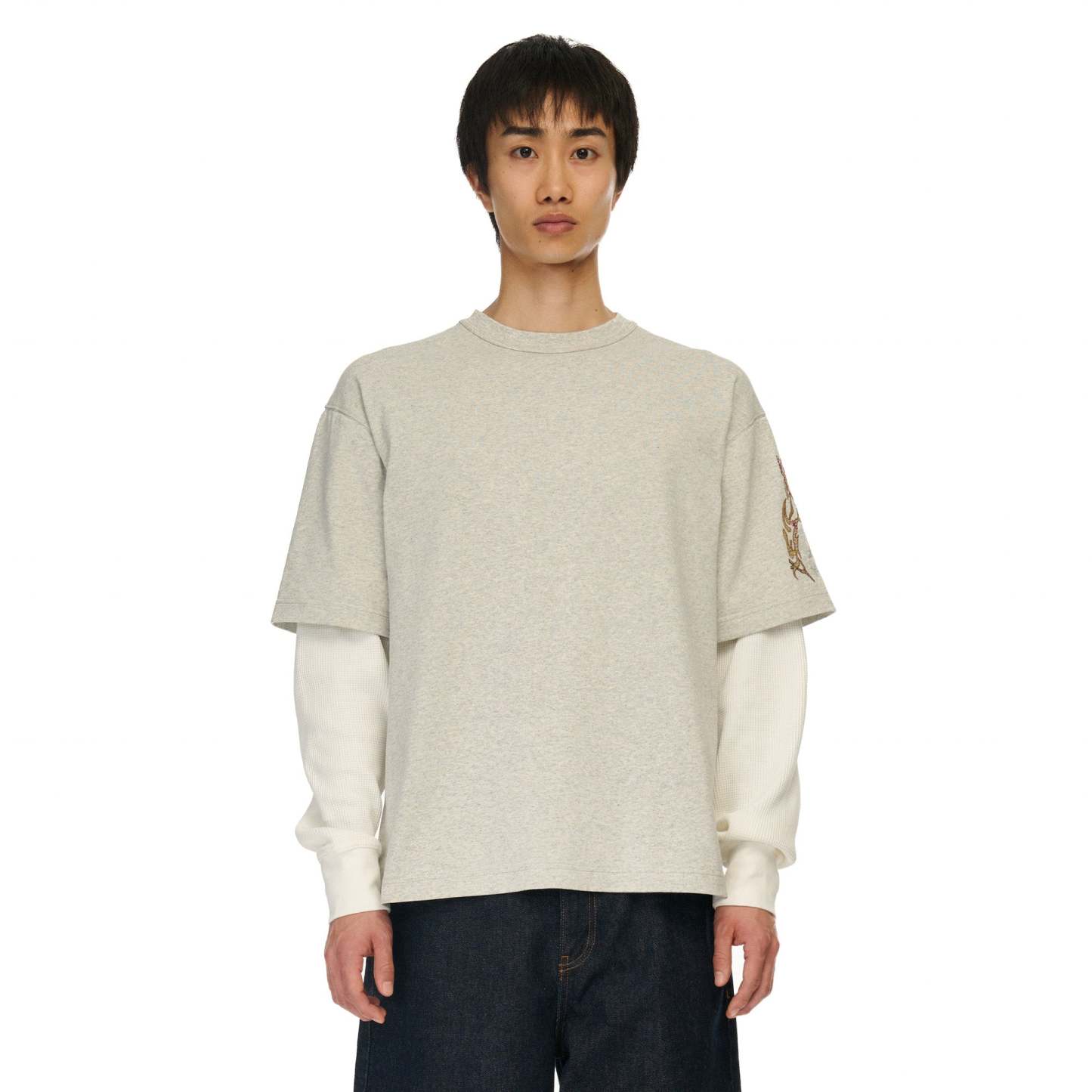 "yakuza" layered Longsleeve grey-Coordom