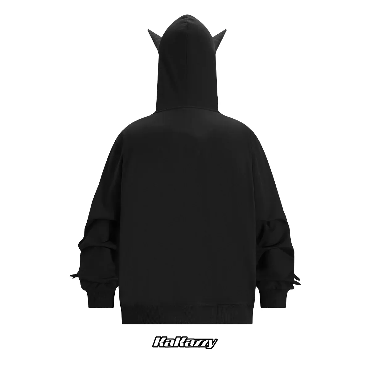 Street style Y2K pattern Full Zip Hoodie Black（Eyes Can See）-Coordom