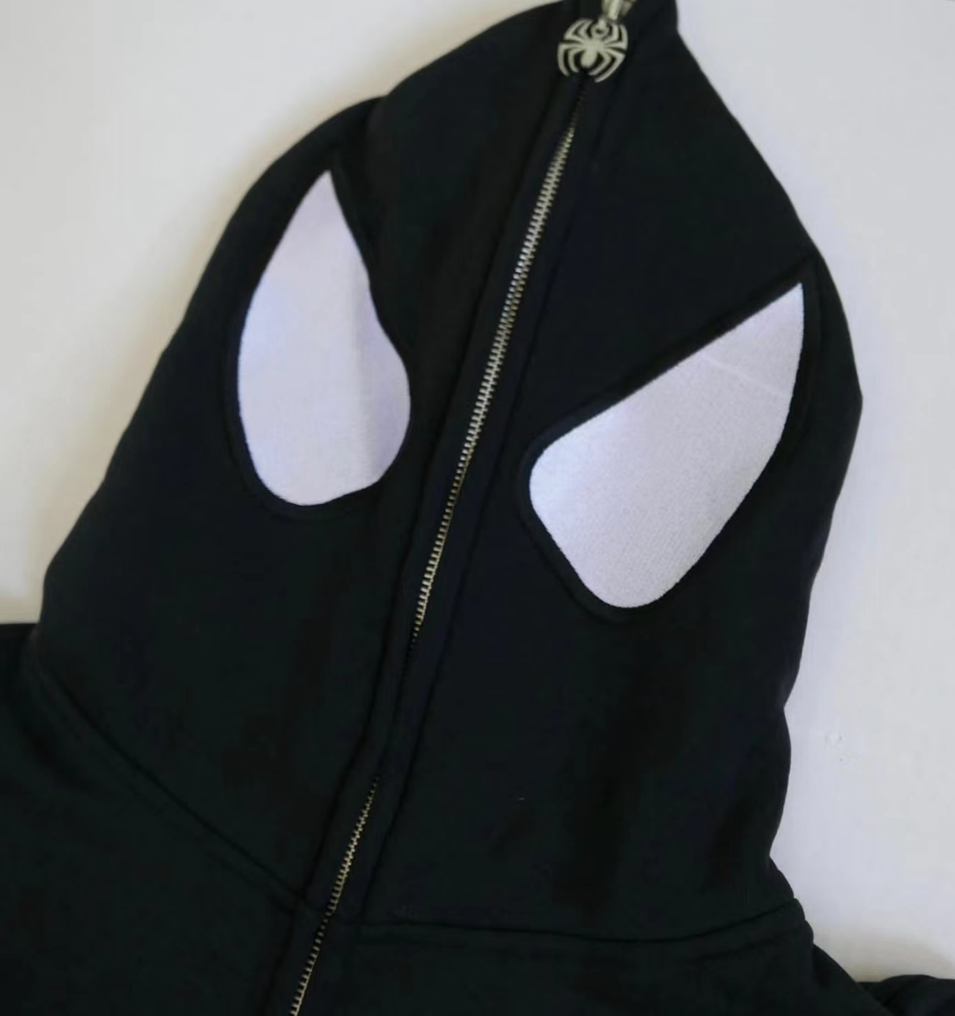 Fun Spider Eyes Lettering Zip Hood Hoodie-Coordom