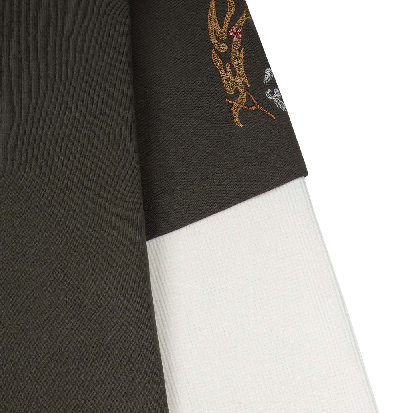 "yakuza" layered Longsleeve khaki-Coordom