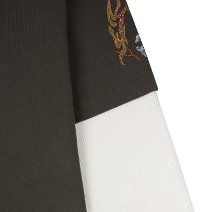 "yakuza" layered Longsleeve khaki-Coordom