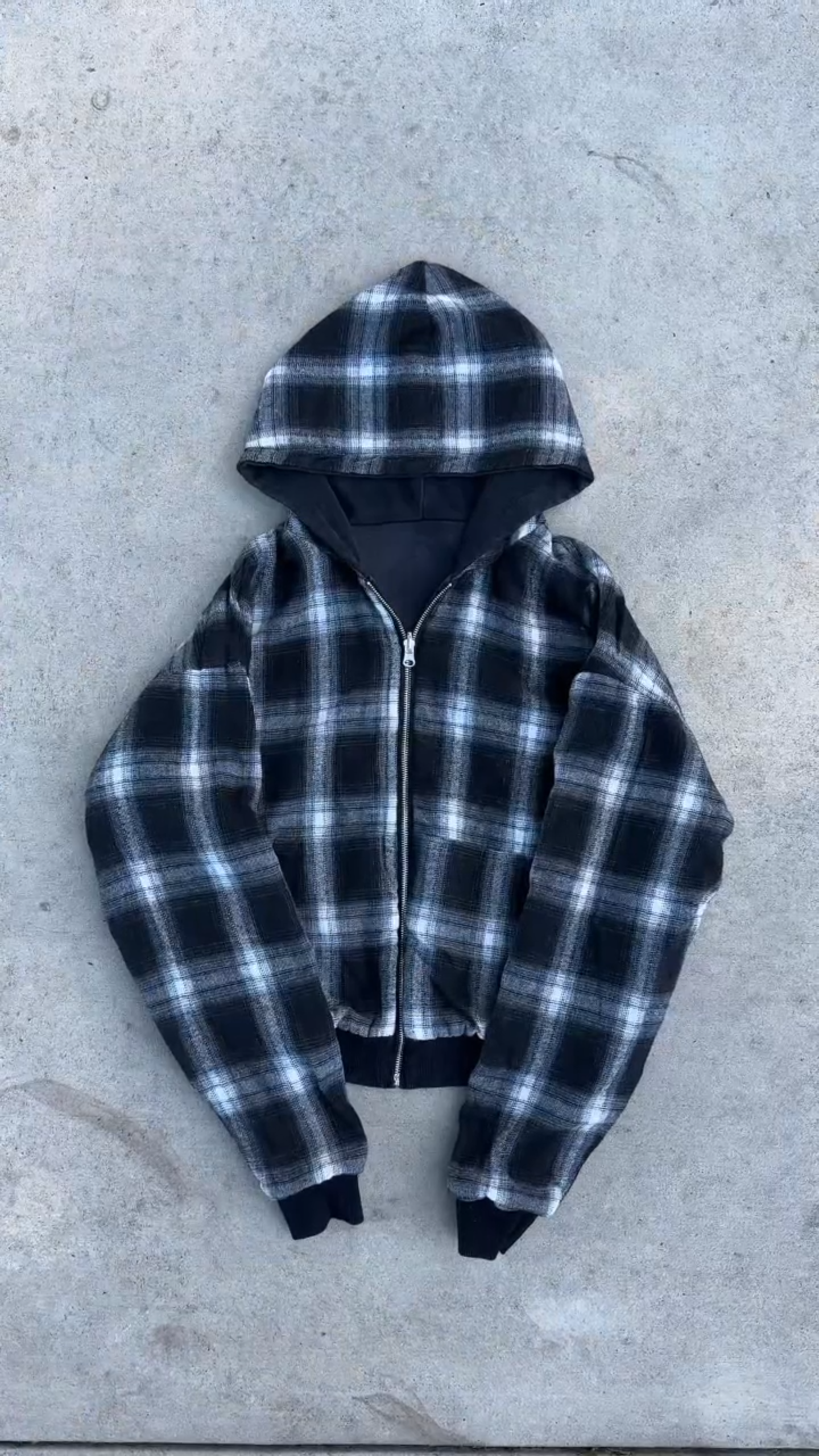 REVERSIBLE PLAID ZIP HOODIE|Streetwear Oversized Vintage Casual Wear-Coordom