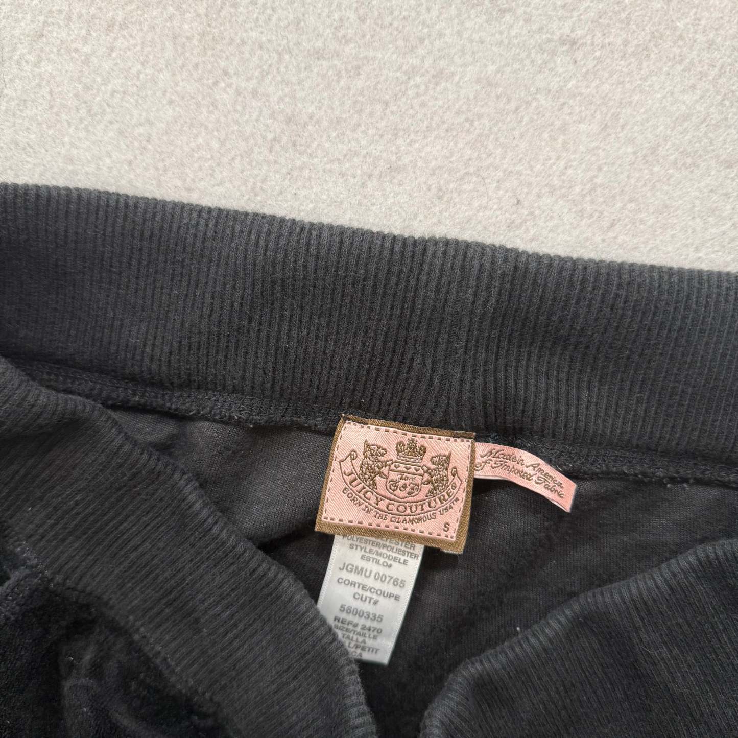 Vintage Juicy Couture Black Velour Tracksuit Set Zip Up Hoodie & Pant Y2K Size S-Coordom