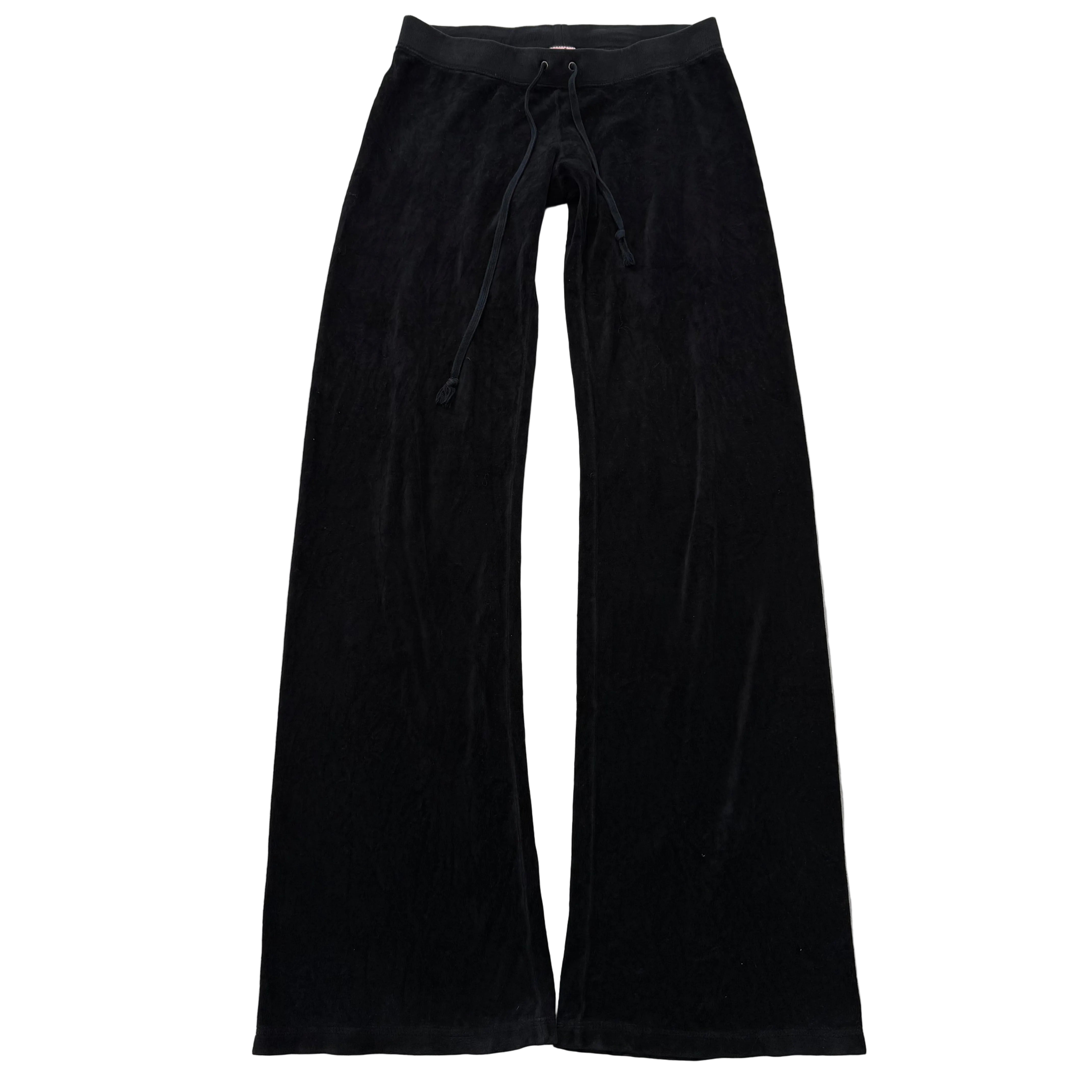 2003 Vintage Juicy Couture Women's Black Velour Flared Leg Track Pant Size P-Coordom
