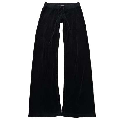 2003 Vintage Juicy Couture Women's Black Velour Flared Leg Track Pant Size P-Coordom