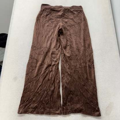 Juicy Couture Women's Brown Velour Flared Wide Leg Track Pant Loungewear Size M-Coordom