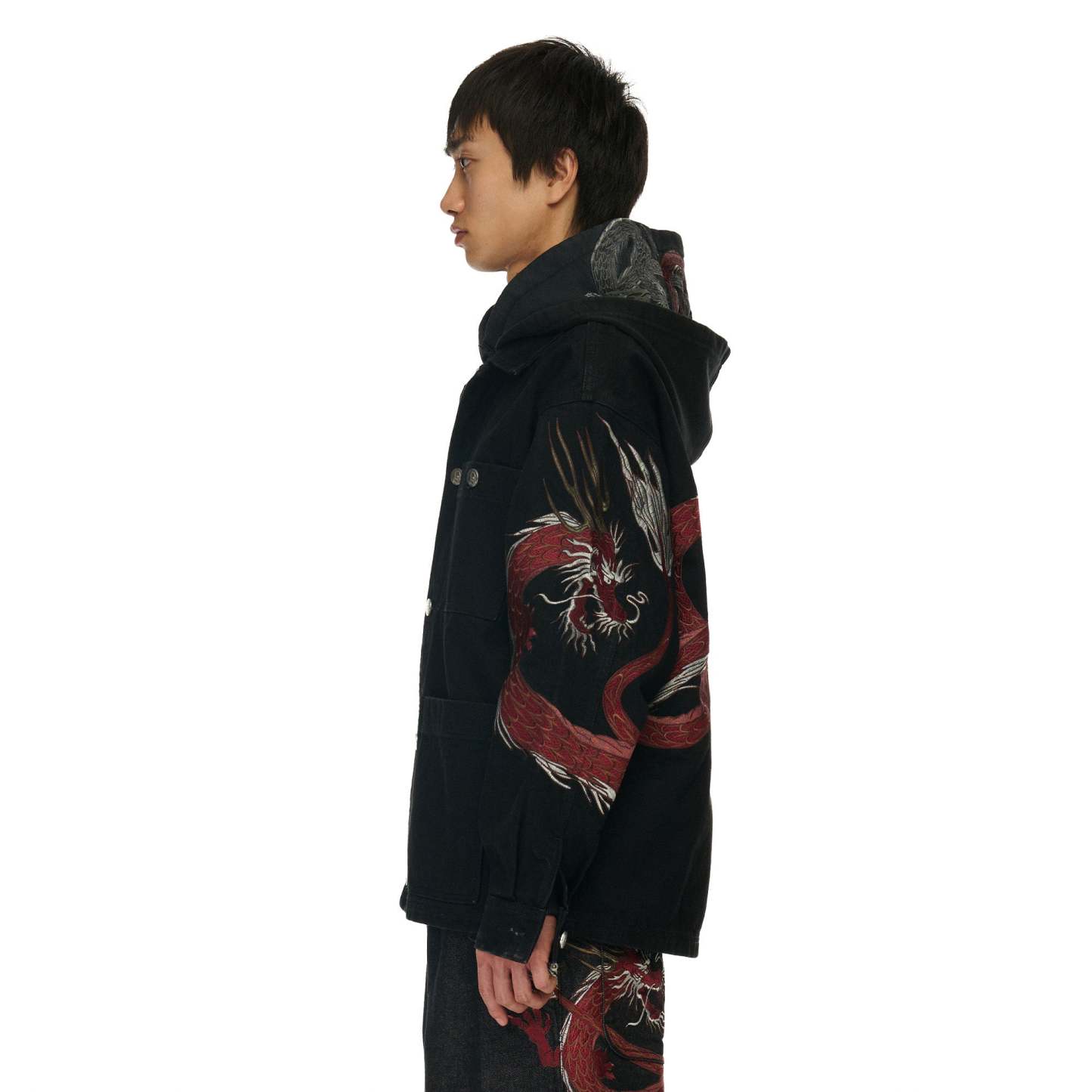 "yakuza" denim Jacket black-Coordom