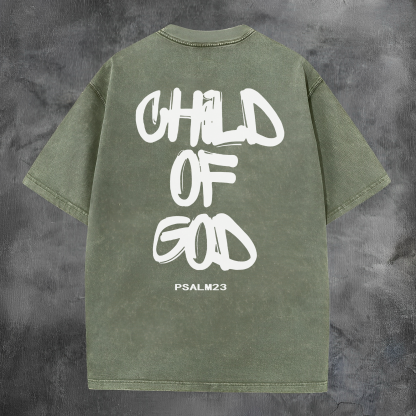 Child Of God Printed Men's Washed Tee-Coordom