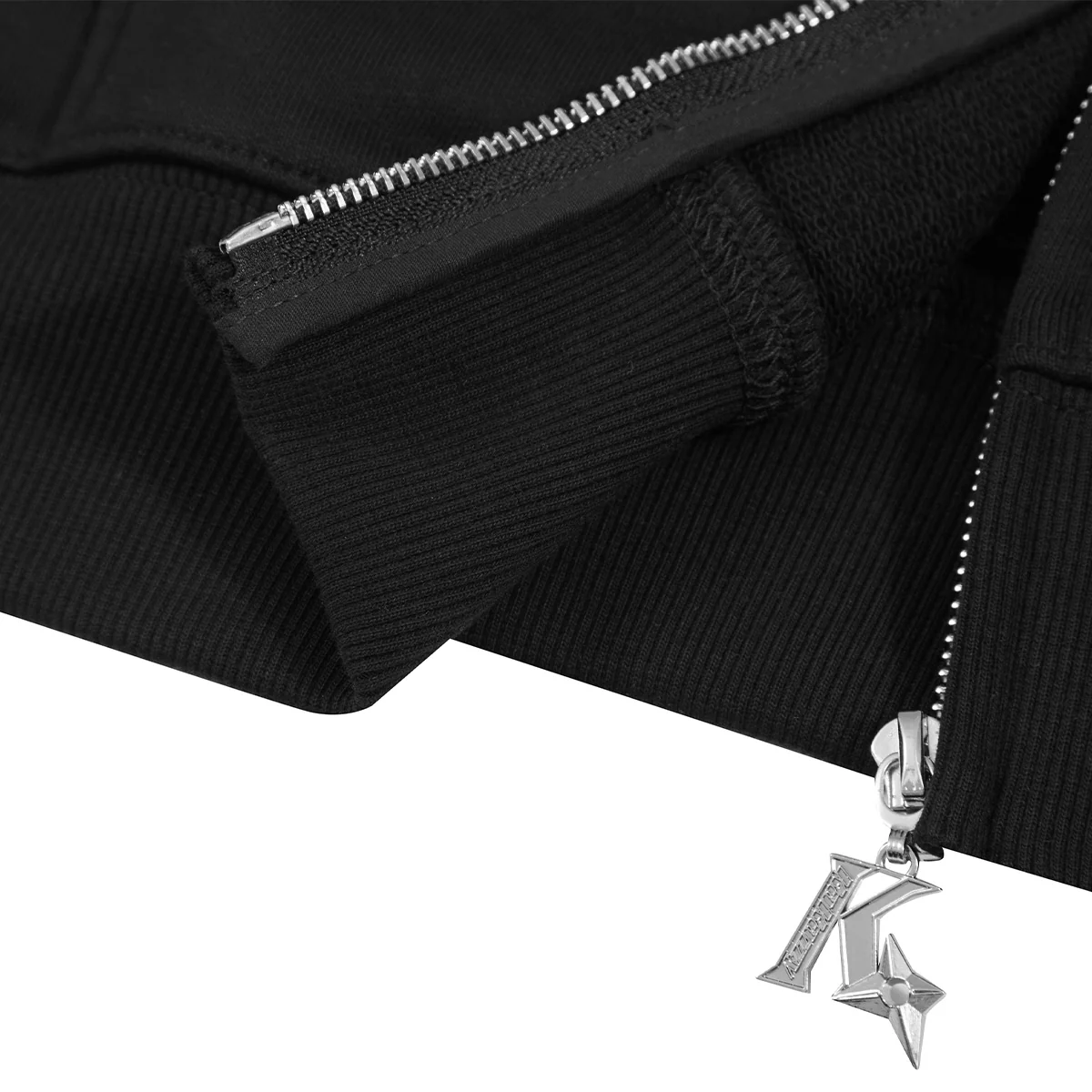 Street style Y2K pattern Full Zip Hoodie Black（Eyes Can See）-Coordom